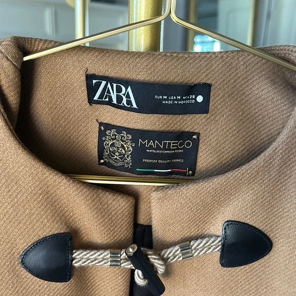 Zara Tan Cape with Elegant Toggle - Picture 2 of 3